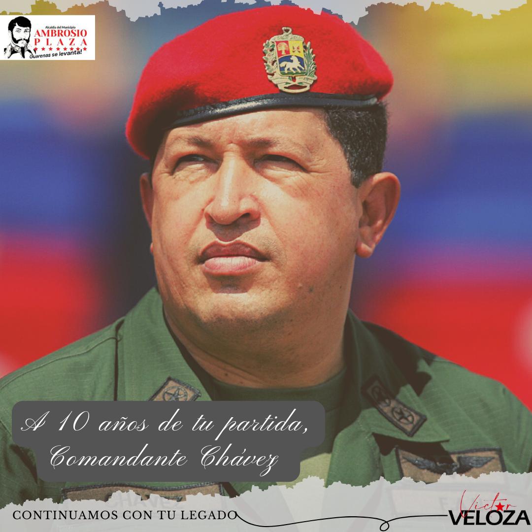 Victorvelozaps's tweet photo. #ChávezVive 🇻🇪 || A 10 años de tu partida Comandante. Gracias por el gran legado que dejaste en nosotros y seguimos en la siembra de la revolución bolivariana 🤝🏻🇻🇪
.
✊🏻 Chávez vive, la patria sigue ✊🏻
¡Hasta la victoria siempre! https://t.co/A5rodh2NUF