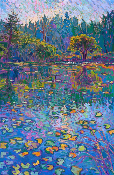 ErinHansonArt's tweet photo. Lily Blues
2023
OIL ON CANVAS by Erin Hanson
36 x 24 in
Cool shadows of blue and green capture the calm reflections of a lily pond in Oregon's Willamette Valley. The impasto brush strokes capture the depth and movement of the scene.
https://t.co/6jccQYvBR3
#ErinHanson #ORart https://t.co/0C9lJPLnCB