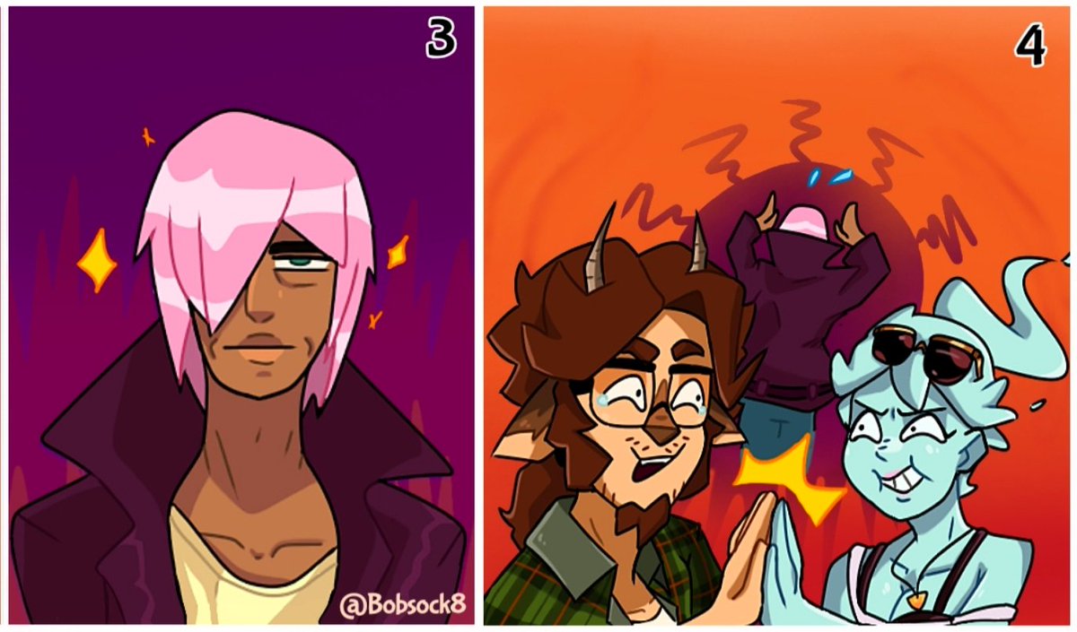 Bobsock8's tweet photo. Philip and Polly prank moment ft.@Mr_Undisclosed's Dennis and Abby! 
(Also an excuse to work on my comic formats) 
#Fanart #digitalart #comic #oc #monsterprom #monsterpromoc https://t.co/opYxDRlMx9