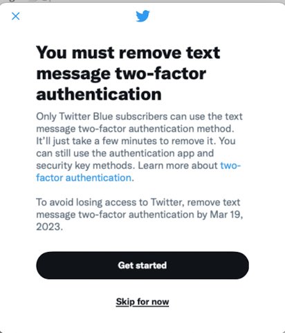 icebrg's tweet photo. Final nail in the coffin. If I don’t pay, Twitter refuses to provide secure access. https://t.co/WNkby3Er04
