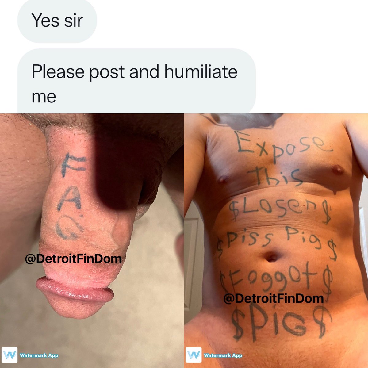 KinkyGayPerv's tweet photo. I was showing off a friend and @KinkSwitch1 wanted in “please post and humiliate me”
#cashfag #loser #showoff #gayloser #pig #gaypig #gaycashfag #humiliate #gayhumiliation #bodywritting #markedfaggot #markedfag https://t.co/KSiw43zhnu