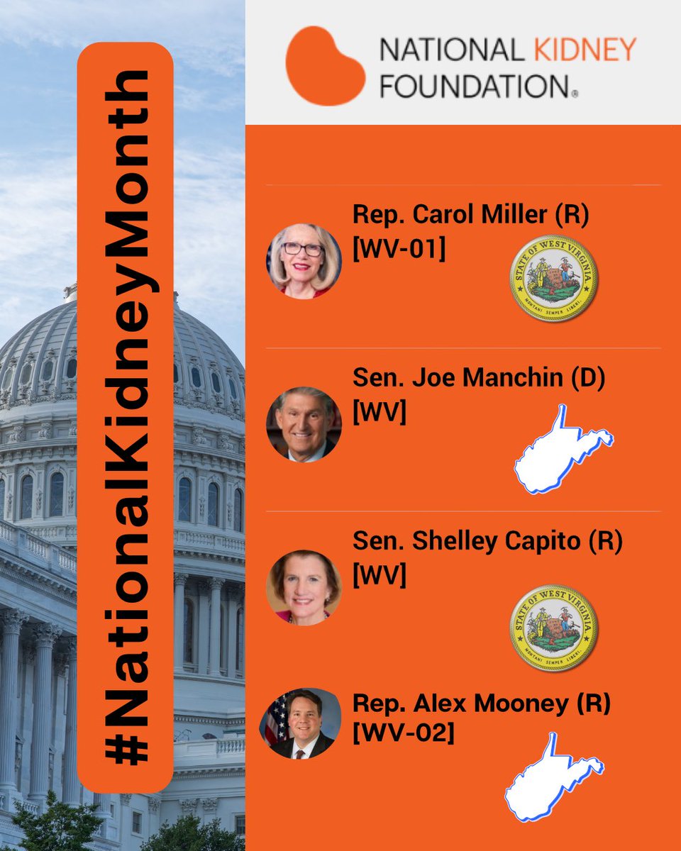 Special thanks to @repcarol @Sen_JoeManchin @SenCapito @RepAlexMooney and your staff for the opportunity to talk about the Living Donor Protection Act and the Improving Access to #HomeDialysis Act! #MyKidneyVoice #NationalKidneyMonth #PatientVoice #NephTwitter #KidneyAwareness