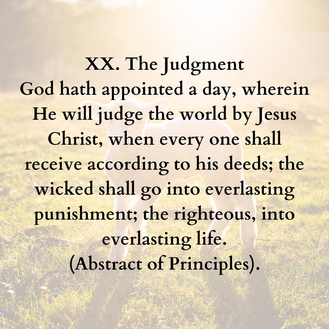 HappyBaptist's tweet photo. Abstract of Principles, Article 20: The Judgment https://t.co/IzplZB8qZI