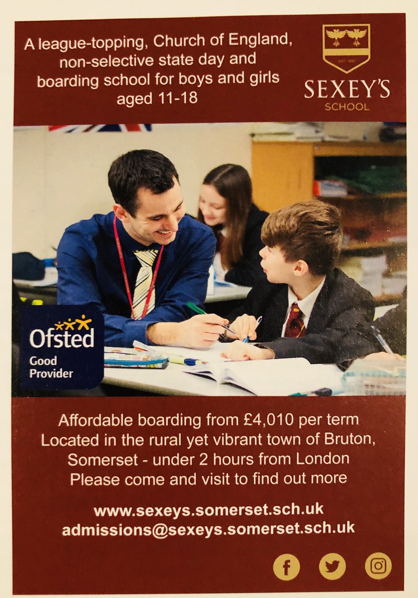 Great to feature in the service parents guide to boarding schools @BSAboarding @UKBSA @SexeysSchool #Ofstedgoodprovider #boardingschool