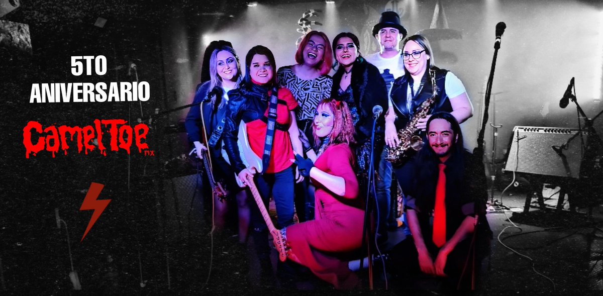 cameltoemx's tweet photo. Agradecemos a todos los que acudieron a festejar este 5to Aniversario de cameltoe 💋🐫
#surfpunk #punks #femalebassplayer #guitarrista #frontgirl #femalepowerlifter #indiemusic #surfpunk https://t.co/zazJvzXMpP