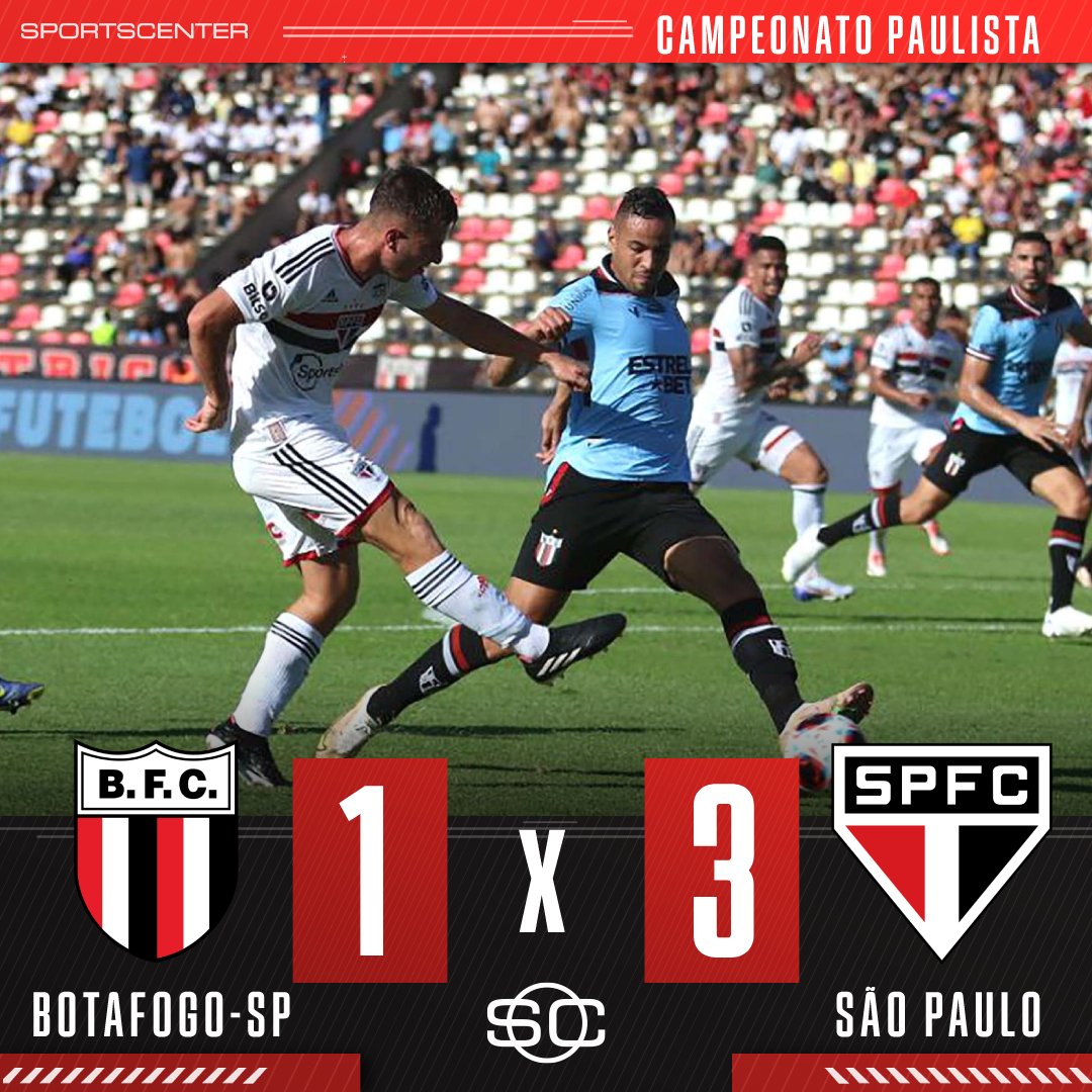 Botafogo-SP 1x3 São Paulo pelo Paulistão 2023