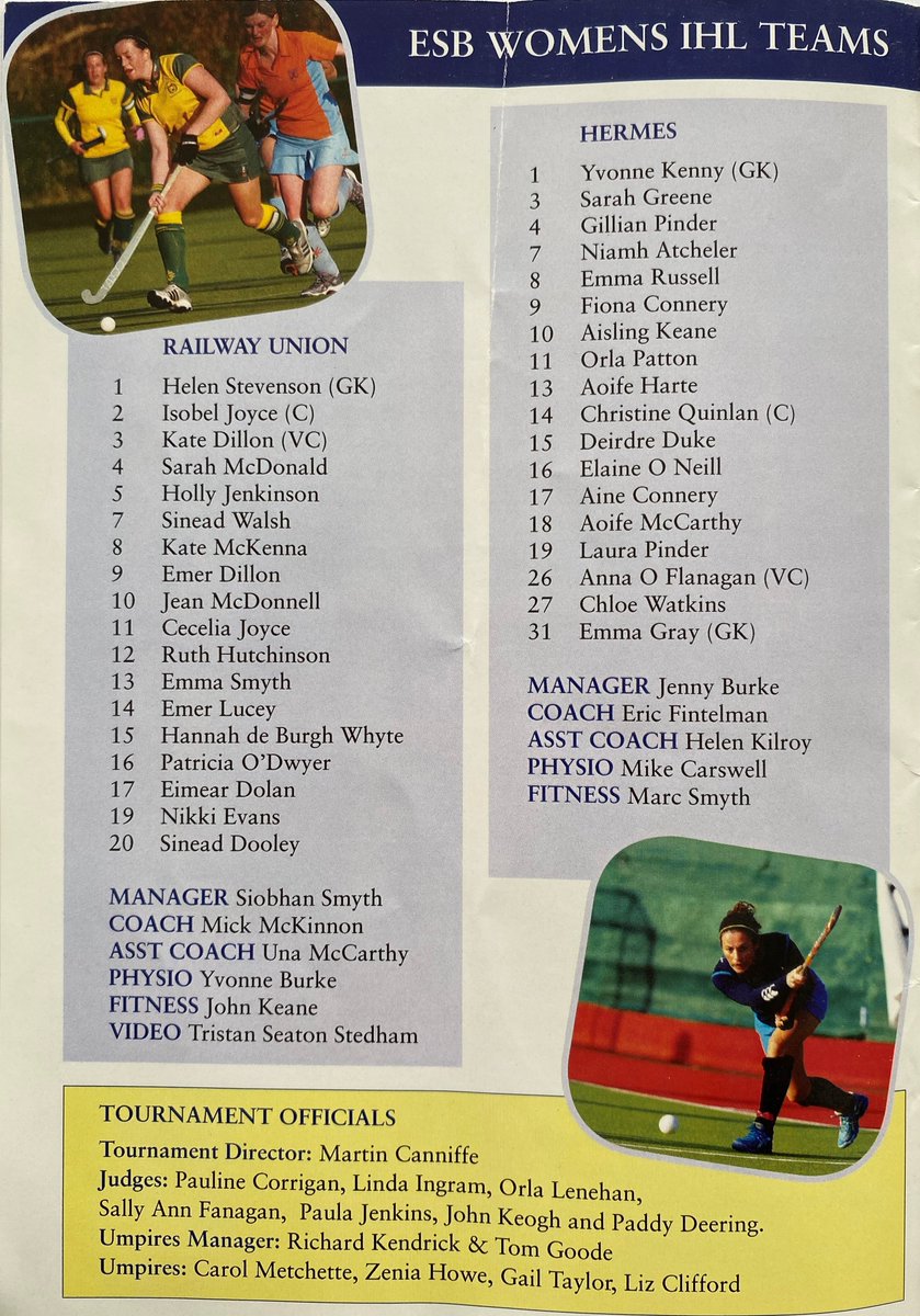 ProgrammesH's tweet photo. 2010 ESB Women's Irish Hockey League Finals; Railway Union / Hermes / Pegasus / Cork Harlequins https://t.co/ohW7cbOZtS