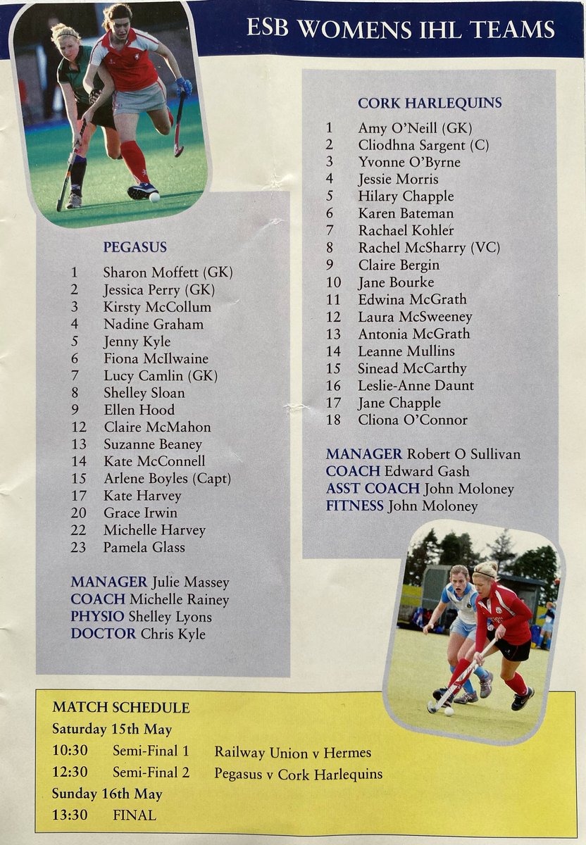 ProgrammesH's tweet photo. 2010 ESB Women's Irish Hockey League Finals; Railway Union / Hermes / Pegasus / Cork Harlequins https://t.co/ohW7cbOZtS