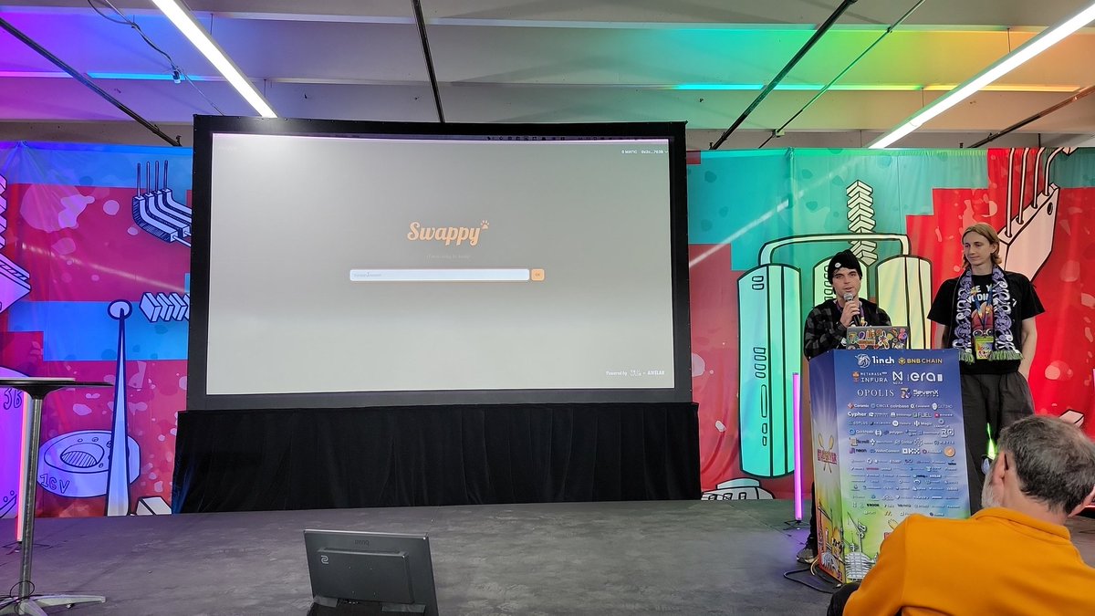EthereumDenver's tweet photo. Swappy: A new way to swap.

Check them out! 

#Devtopia #ETHDenver https://t.co/9heNJSz5Vk
