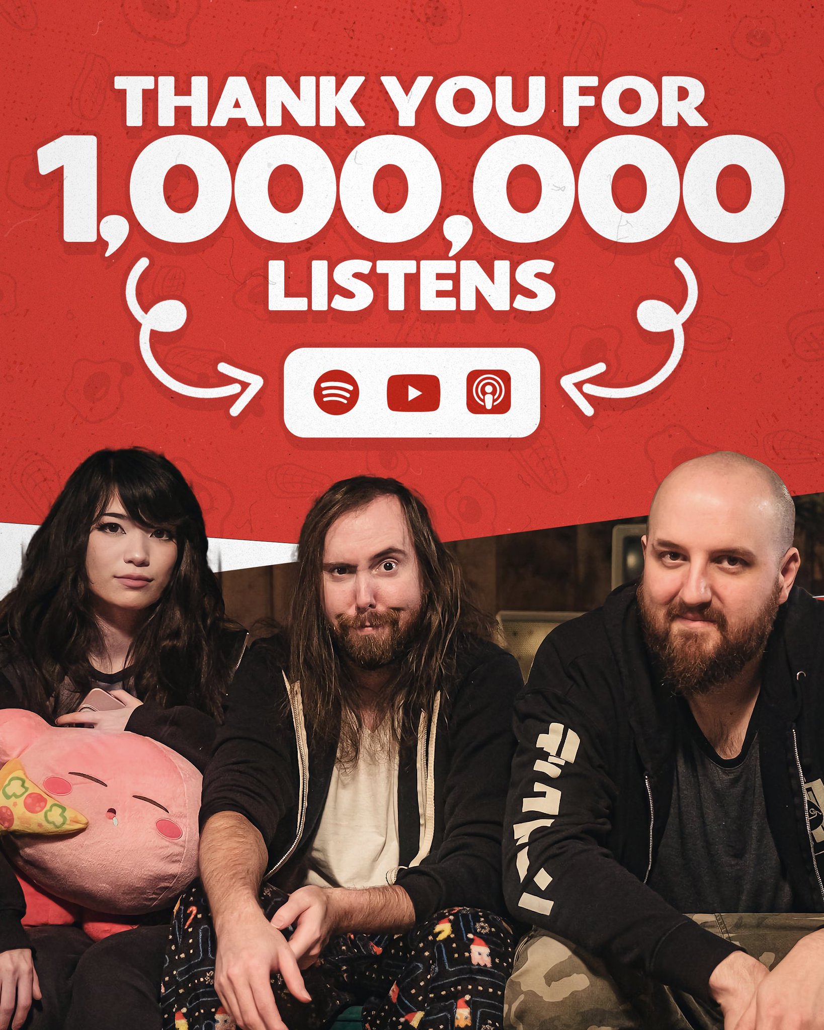 Steak & Eggs Podcast on Twitter "1M listens to our horrible takes 🫡 ️