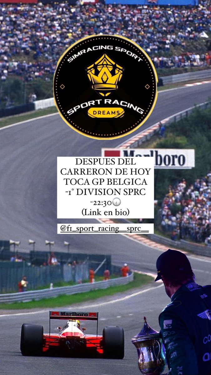 Pasaros que hay un podio que comentar y una carrera en directo para disfrutar 😳
22:30🕢
(Link en bio)
<a href="/SPRC_Dreams/">Sport Racing Dreams</a>