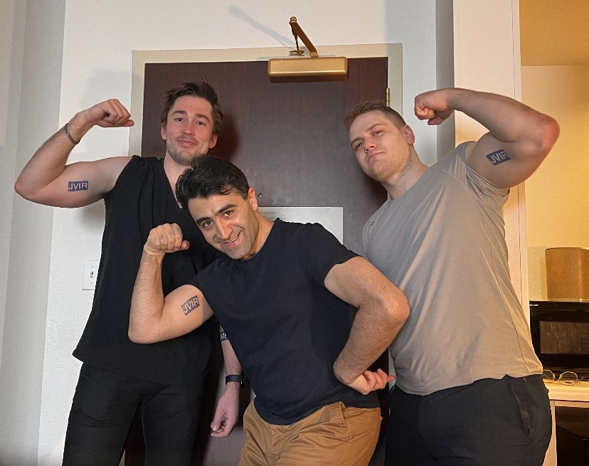 Our PGY2s got matching tattoos to show their dedication to the field of IR &amp; the Journal of Vascular &amp; Interventional Radiology #JVIRStrong #SIR23PHX <a href="/JVIRmedia/">JVIR</a> <a href="/SIRspecialists/">Society of Interventional Radiology</a> <a href="/LeachAaron1/">Aaron Leach</a> <a href="/YJahangiri/">Younes Jahangiri, M.D.</a> <a href="/RadzManMyles/">Myles Mowery, DO, MBA</a>