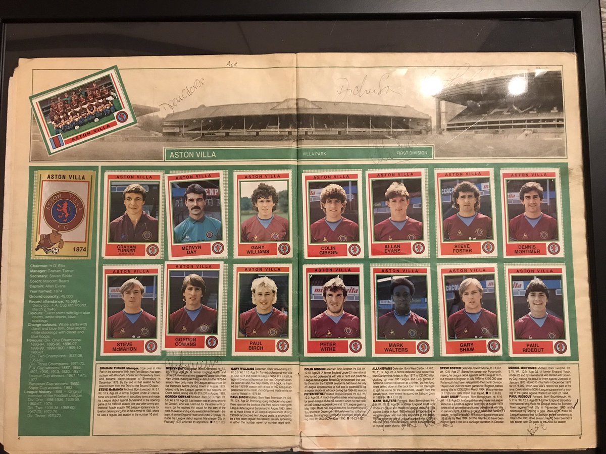 AndyHamInZam's tweet photo. @AvfcArchive @MatKendrick My brother framed my old albums, still annoys me why 7 year old me didn’t take more care when sticking in Mervyn Day! https://t.co/GY7Weh5TbL
