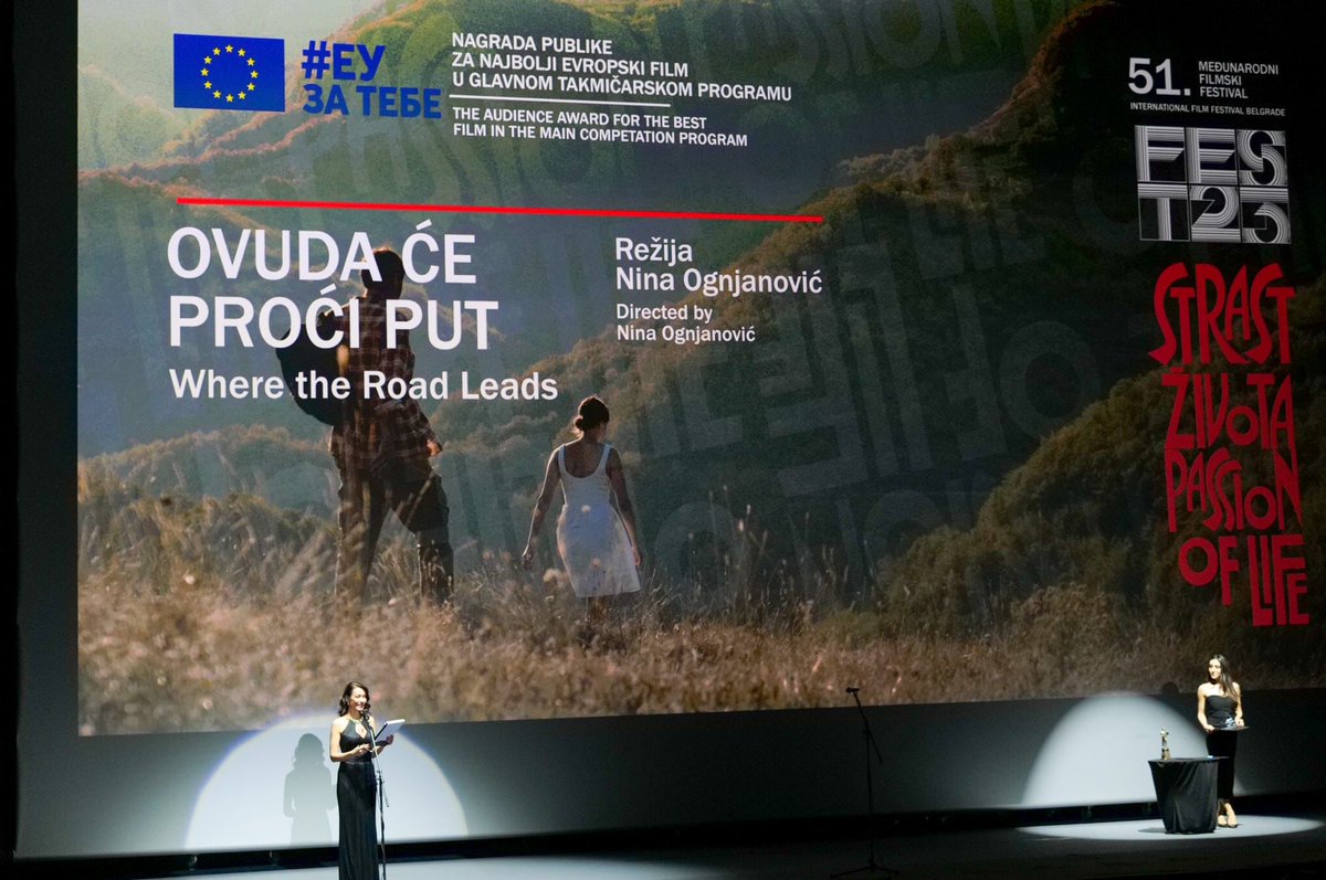 Tonight at the closing of the 51st Belgrade Film Festival FEST, which met expectations with an impressive  high selection. Honored to present the Audience Award to young  director Nina Ognjanovic. 🇪🇺 will continue supporting Serbia's artists 
#CreativeEurope