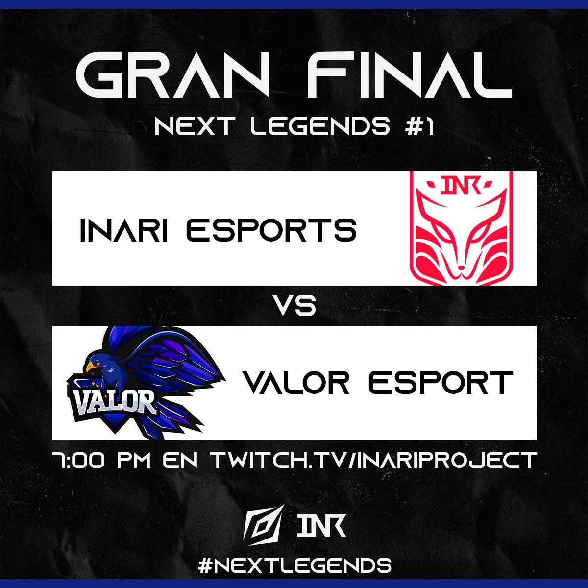 INRProject's tweet photo. #LeagueOfLegends | ¡Acompáñanos en la final del primer circuito!

@WeAreInari  🆚 #ValorEsports

🔴Transmisión por: https://t.co/KmkusYKbAl

Arrancamos a las 7:00 pm SV junto a @ChessCaster y @Vlasik21 https://t.co/InAXe4rZ4X