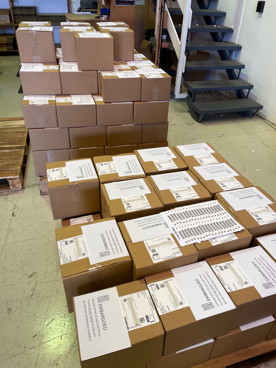 #theockhams POS all packed and ready for sending to bookshops to coincide with the finalists announcement this Wednesday (8 March)! Big thanks to <a href="/upstartpressnz/">Upstart Press</a> team for giving up your weekend to do this! 1/2