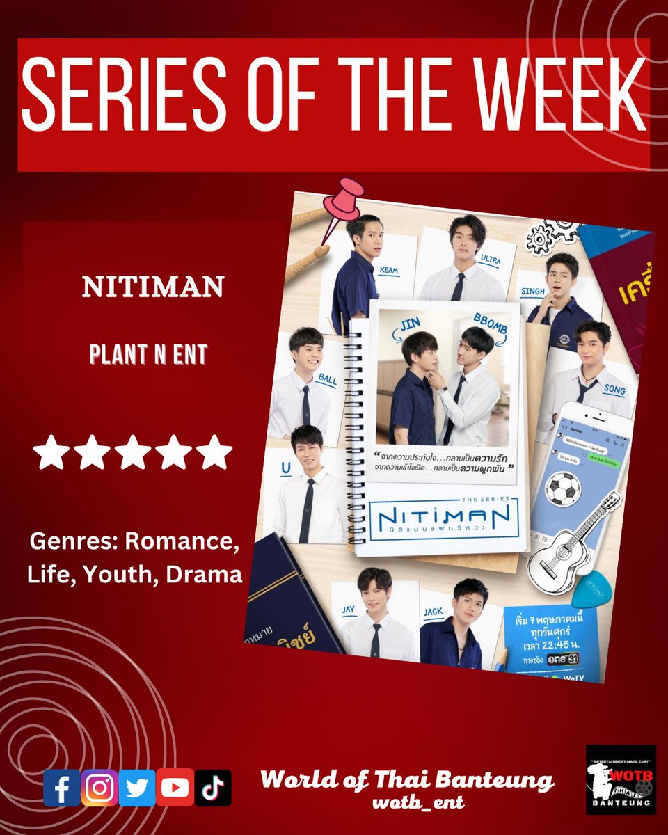 WOTB_Ent's tweet photo. [ WOTB BL SERIES OF THE WEEK ] 

     Nitiman

  Synopsis:
                  Jinake Saman is the university moon in the engineering faculty, known across the whole campus as the hottest moon. There was the saying among the campus “Nothing and no one was hotter than Mr. Jin!” https://t.co/98JET3lC7F