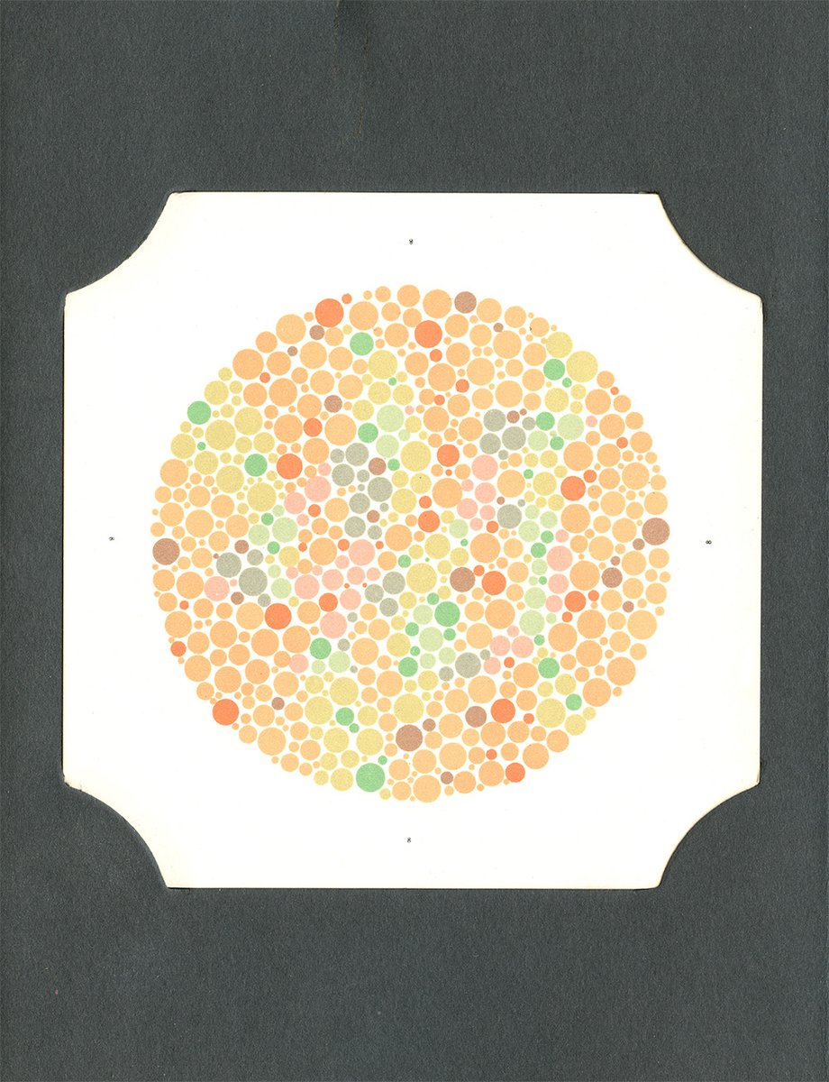 codex99's tweet image. Test for color blindness, Shinobu Ishihari, 1917