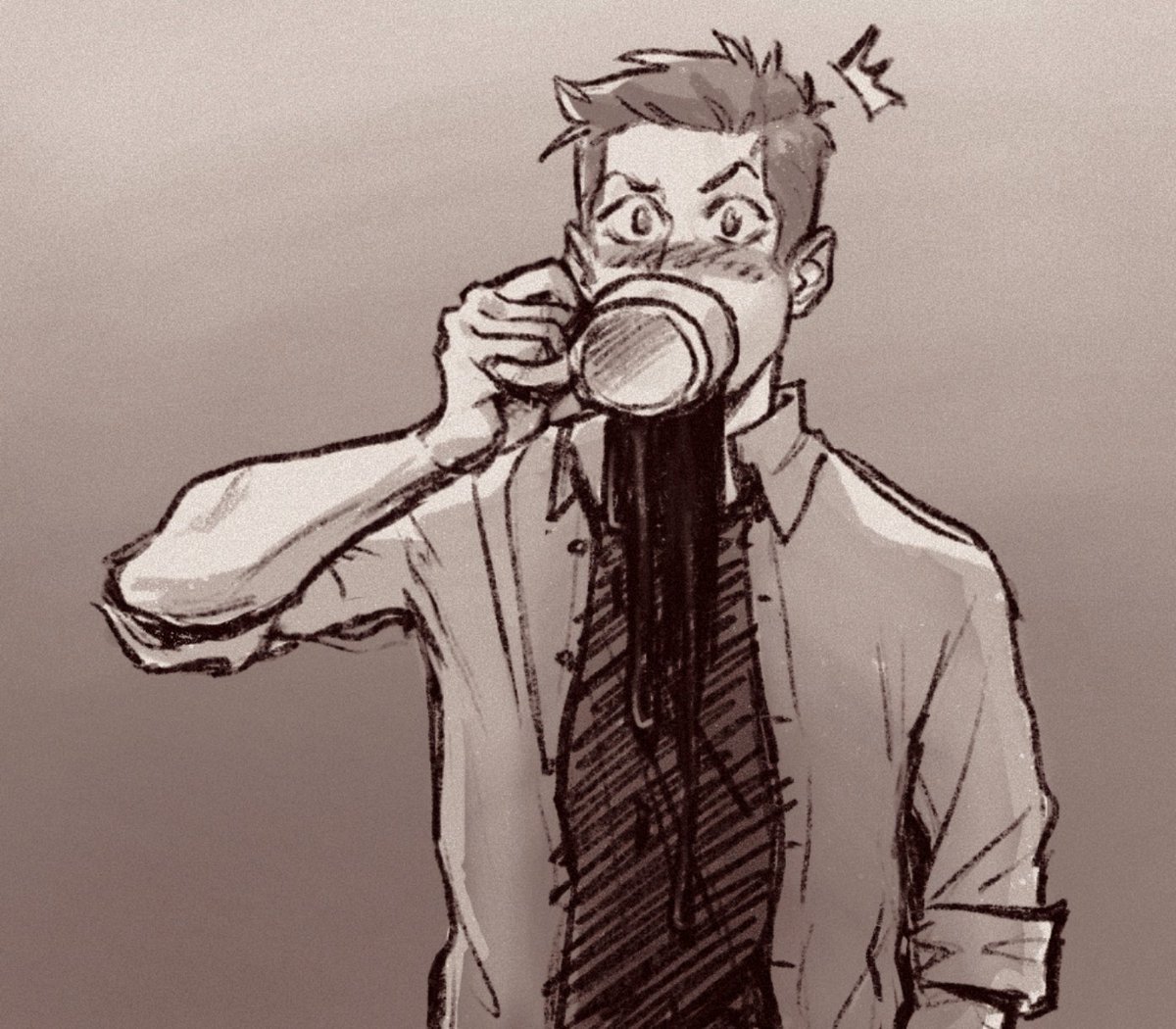 fluffyells's tweet photo. rip some perfectly good coffee #DtoA https://t.co/p9De49mwYG
