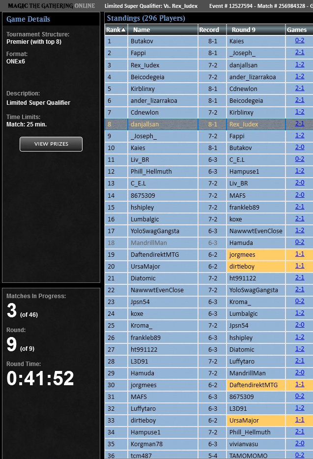 infestedMTG's tweet image. Top 8 in the super qualifier.  Lost first match to the winner. Sad to not get invite but happy with the result. BWG for sealed RG in top 8