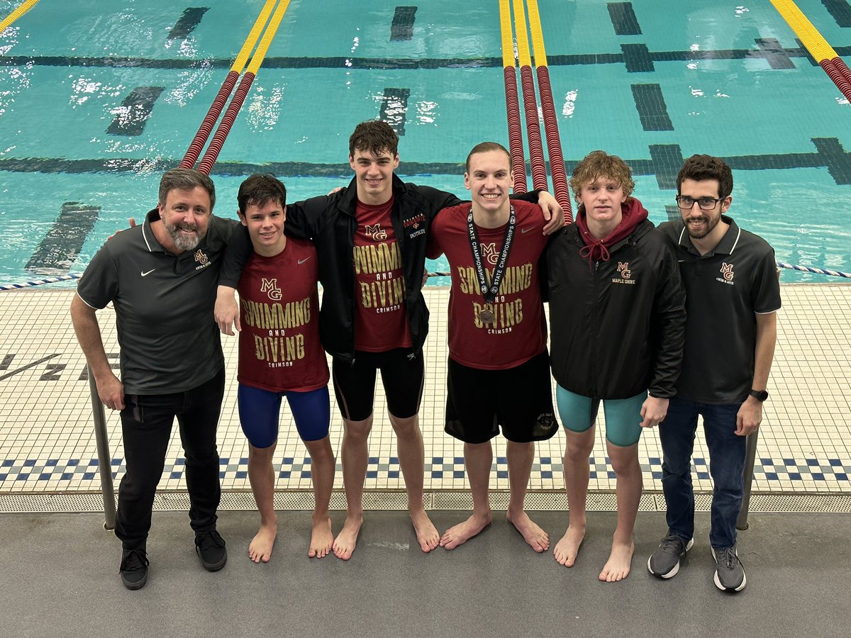 crimsonboysswim's tweet photo. What a way to wrap up the season at the AA State Swim and Dive Meet. Logan took 11th in the 200 Free and 8th in the 500 Free. The boys finished 15th in the 400 Free Relay. Great job! https://t.co/2dxmjGNKfO