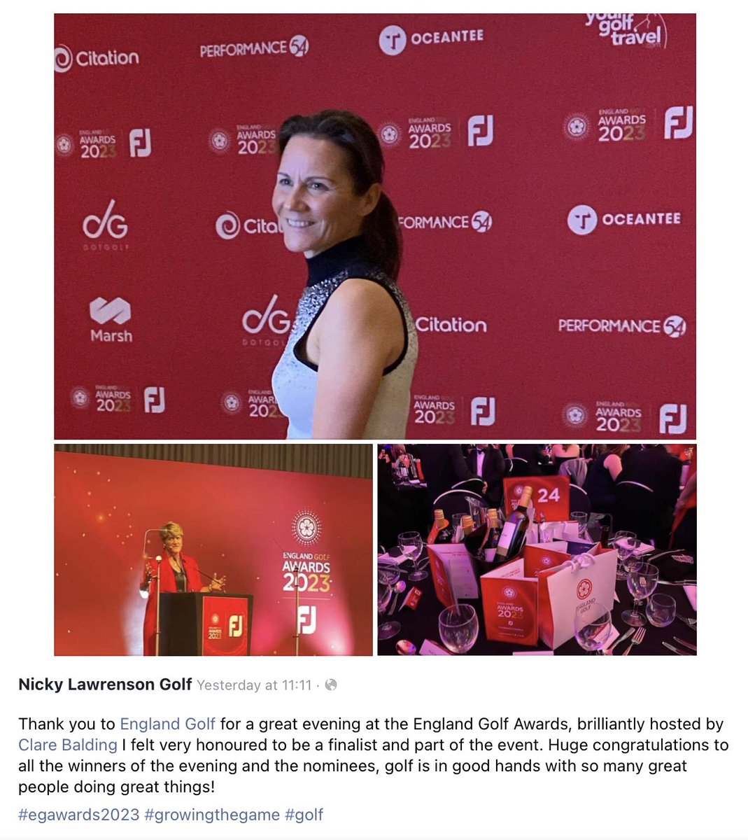 Our founder Nicky Lawrenson, was honoured to be nominated as a finalist in the Women & Girls Trailblazer category at the #EGAwards2023 this week. Huge congratulations to the winners of the category, The Girl Guiding Project, & all the fantastic winners of the evening. #Golf