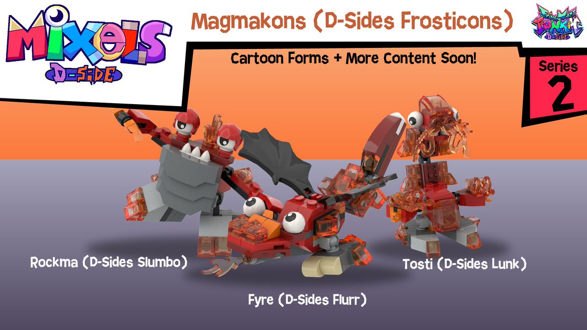 AnimatesSizzle's tweet photo. "Wrong Orbit is Right Orbit for Series 2!"
Meet the new tribes with lava, tails and balloons for D-Sides Series 2!
Note: Cartoon Forms, Maxes Pictures and More content are coming soon in the future.
#mixels #mixelsdsides #dsides #fnfdsides https://t.co/UiBKlCA7x8