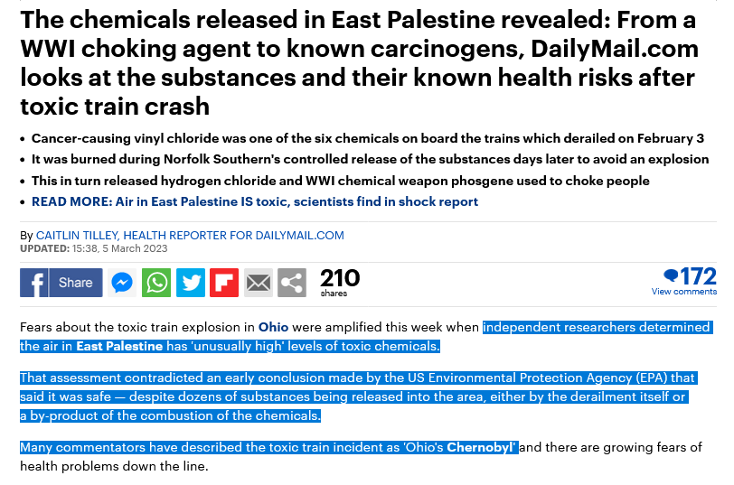 HateTheMachine's tweet photo. The chemicals released in #EastPalestineOhio  revealed: From a #WWI choking agent #Phosgene to known #carcinogens
#OhioChernobyl 
#OhioTrainDisaster 
https://t.co/vrNUAjAVbV https://t.co/eyGBWv8UH4