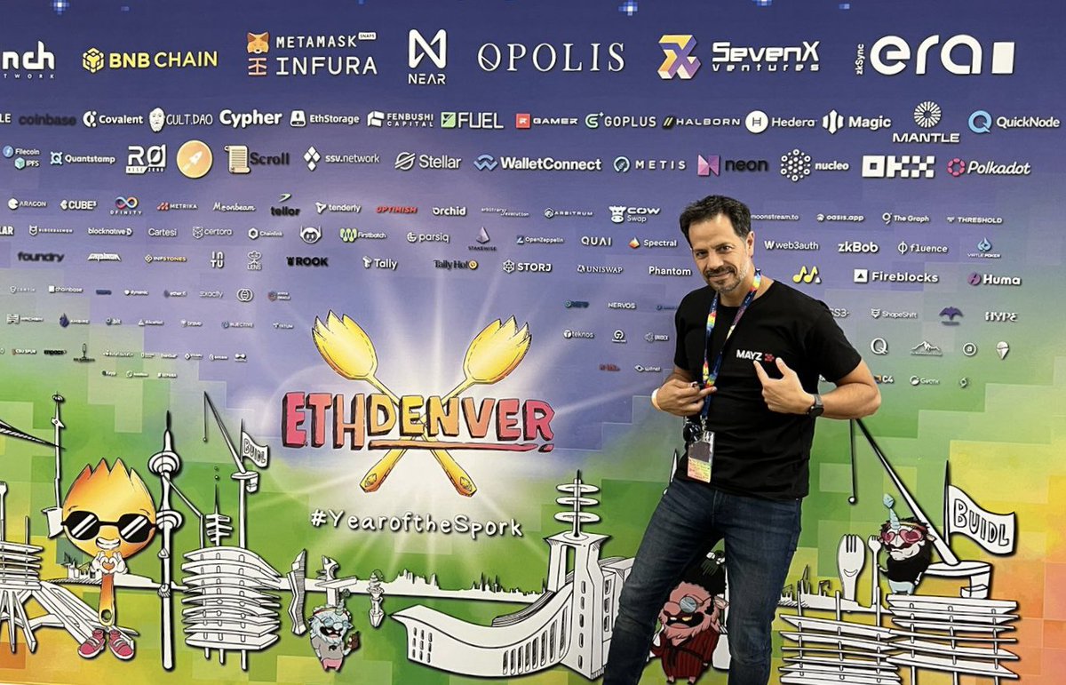 MAYZProtocol's tweet photo. MAYZ at ETHDENVER
One of our founders, @Diego_Torres_, spent last week attending this massive event in Denver, Colorado, USA.
We keep building, analyzing other projects, and creating relationships for our protocol.
#CrossChain #CardanoCommunity #EthereumCommunity https://t.co/8cQm5uvC2X
