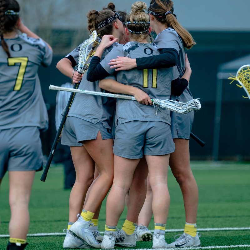 OregonWLAX's tweet photo. Oregon ended its first road trip on a positive note with a 16-10 win over George Mason!

#GoDucks
