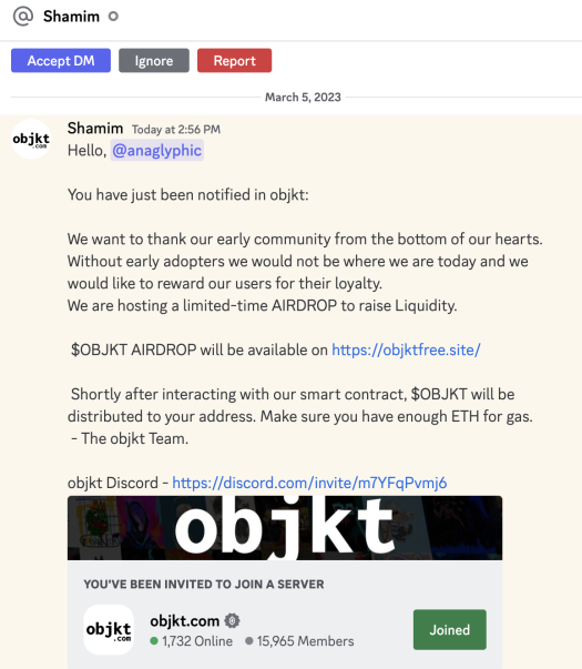 this is a scam took it from <a href="/objktcom/">objkt</a>  support