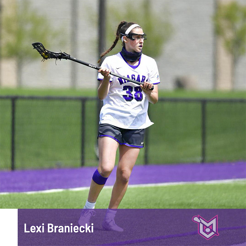 Monster Alumni Watch: Lexi Braniecki, Junior from Canandaigua, scored 6 goals for Niagara University today as the Purple Eagles defeated Binghamton 13-12! #MonsterProud <a href="/PrimetimeBall_/">Primetime585⭕️</a>
