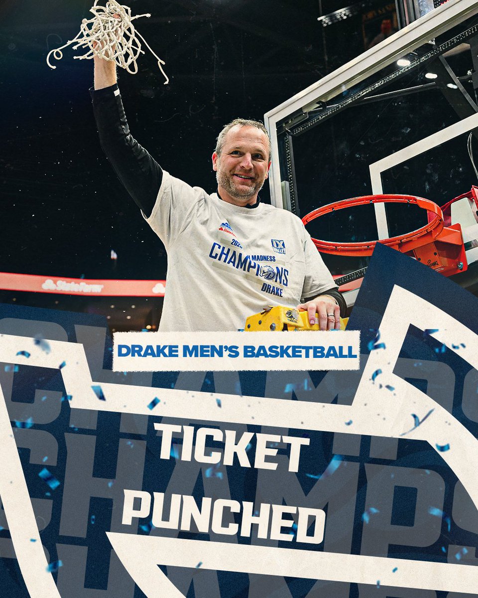 𝐓𝐢𝐜𝐤𝐞𝐭 𝐏𝐮𝐧𝐜𝐡𝐞𝐝

For the first time since 2008, the Bulldogs were able to climb the ladders and cut down the nets in St. Louis after winning the MVC Tournament Title!

#DrakeALLIN 
#DSMHometownTeam