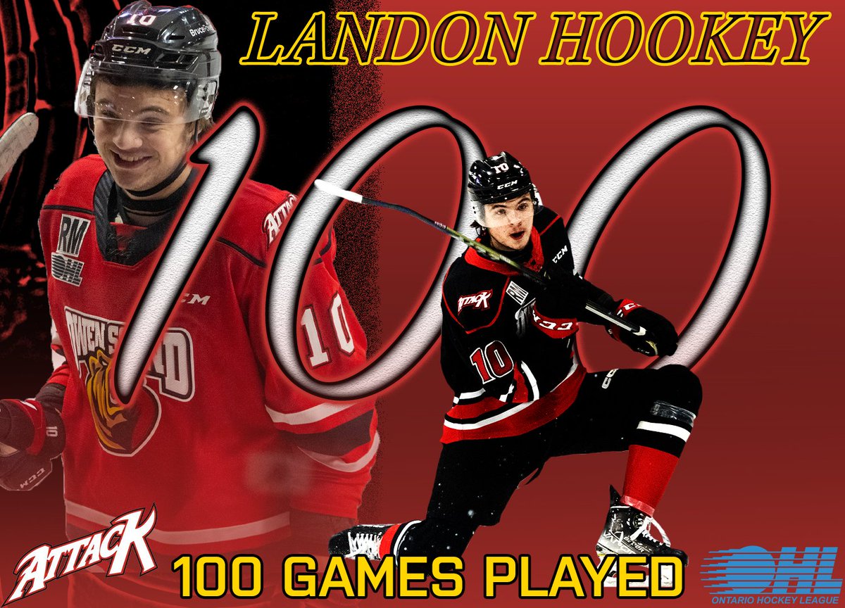 Congratulations to forward Landon Hookey for skating in his 100th OHL game over the course of this past weekend!

#FueledbytheRoar