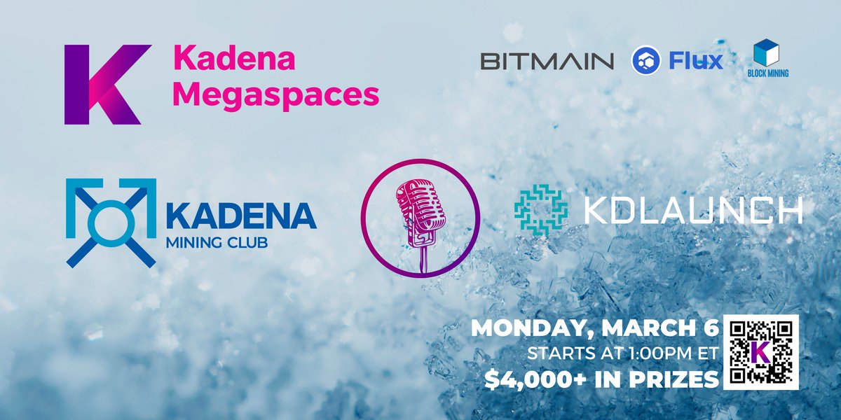 KD_Labs's tweet image. 📢The biggest #Kadena space yet! 

All your fav projects, including #KDLaunch and #KDSwap, and over $4000 in prizes to be won!

We're giving away $50 in $KDL and $KDS 👇

✅Like, RT, and tag 3 friends
✅Follow @KDAMiningClub @KdLaunch 
✅Join the party at
