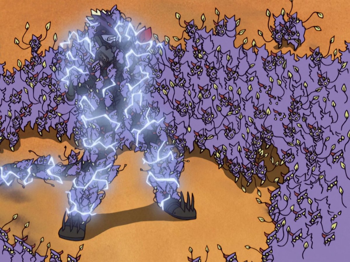 RavelMonte's tweet image. The popular Beelzebumon appeared in Tamers for the first time in episode 27, with its basic look without wings and red eyes. It continued like this until Dukemon finally defeated it with holy light that burned away Beelzebumon's power and later was eaten by Chrysalimon.
