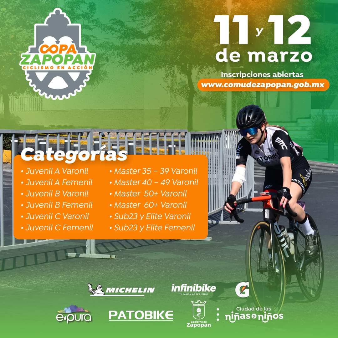 Este 11 y 12 de marzo tendremos en la ciudad la #CopaZapopan, una competencia ciclista organizada en colaboración con <a href="/ComudeZapopan/">Comude Zapopan</a> 🏆🚴‍♂️🚴‍♀️ 

Pon a prueba tus límite y regístrate en: www1.marcate.com.mx/#/event/SPTMCA… 👈