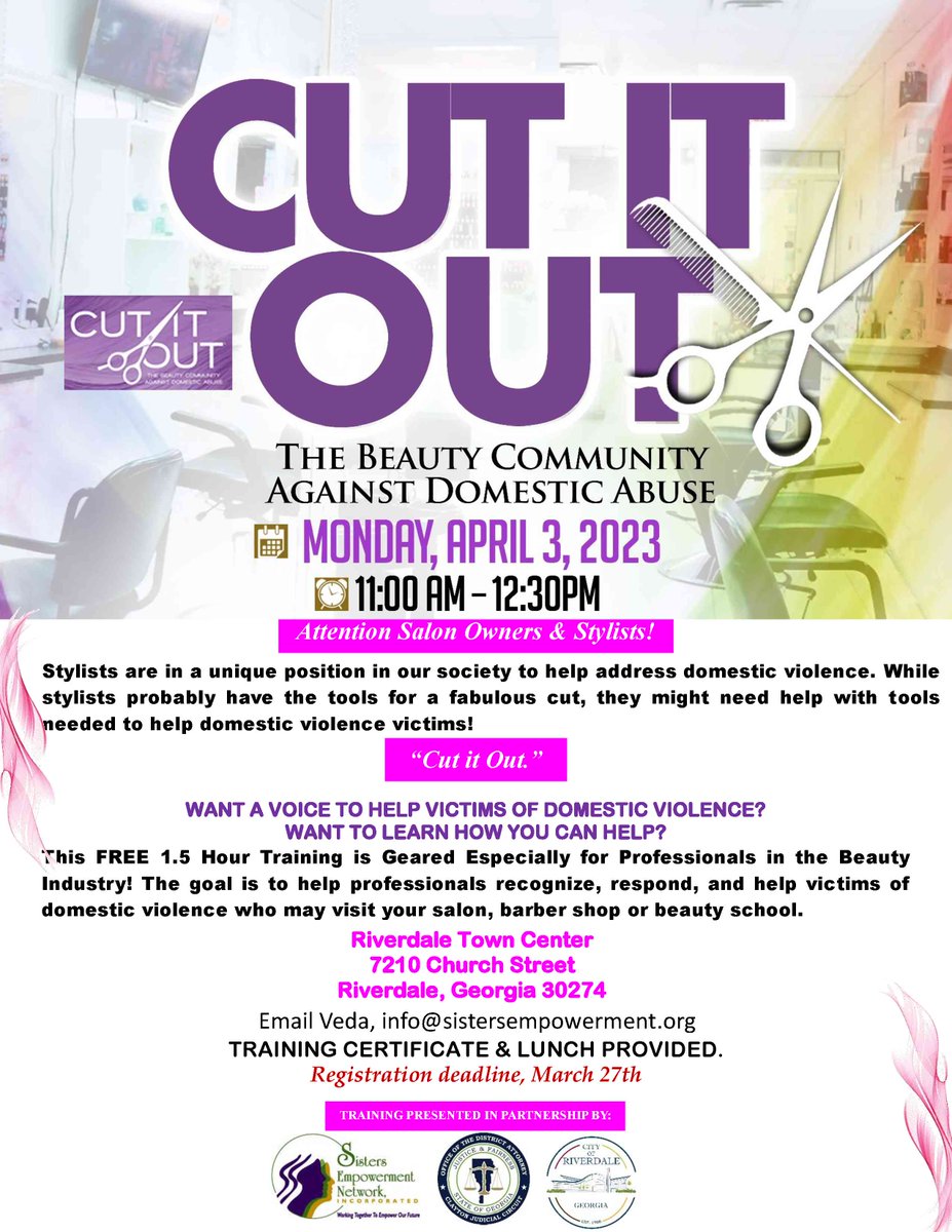 If you had the opportunity to share information with your personal stylist or barber about a FREE training to help salon professionals recognize, respond, and help their clients who sit in their salon chair week after week that maybe in an abusive relationship?