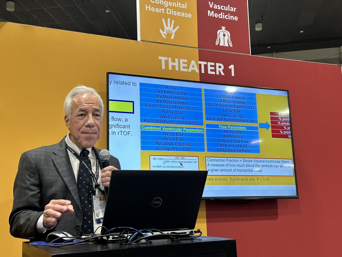 anudodejamd's tweet image. Dr. Fogel sharing contraction fraction ( stroke volume/ RV mass) in rTOF 
🌟 761 pts with rTOF
🌟 CF a/w : % predicted work, % VO2max, % anaerobic threshold and negatively with VE/VCO2
🌟Ratio of R/L 🫁 flow LPA/RPA inversely related % VO2max &amp;amp; %work
@ACCinTouch #ACC23 #ACCACPC
