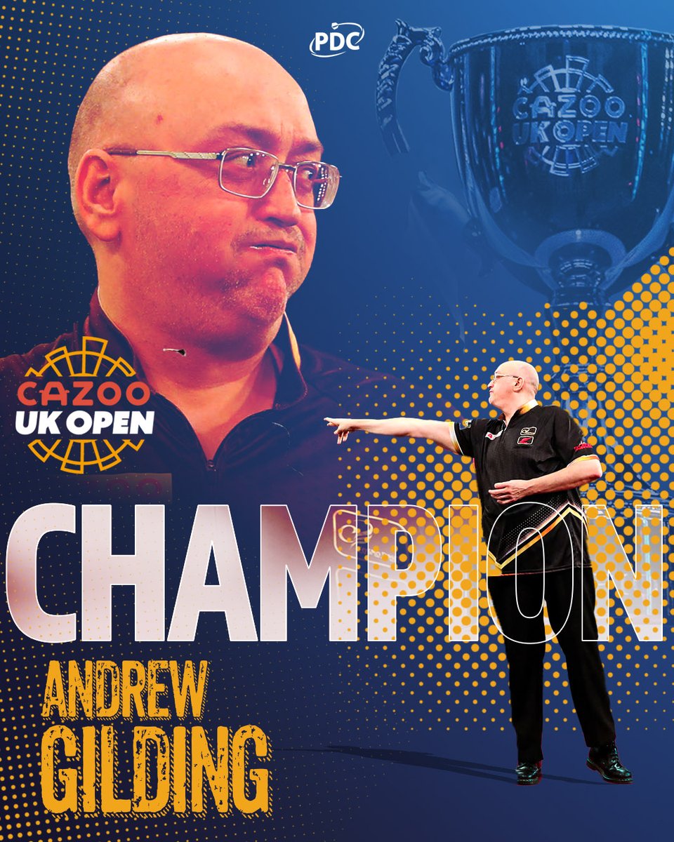 GILDING IS THE CHAMPION! 🏆 Andrew Gilding has defied all the odds to beat Michael van Gerwen 11-10 to win the 2023 Cazoo UK Open! What an incredible story! #UKOpenDarts