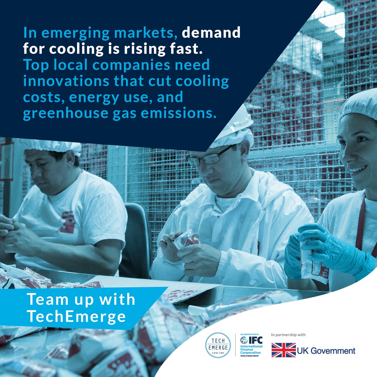 WBG_ClimateEnv's tweet photo. .@IFC_org’s #TechEmerge is calling on innovators worldwide to pilot & scale #SustainableCooling solutions in fast-growing emerging markets. It can match you with top local companies, provide pilot funding, expert advice & more. Apply by March 19, 2023: https://t.co/aStnGPKfle https://t.co/7FcPV2r90j