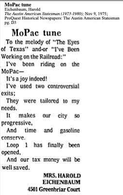 AllisonGRaven's tweet photo. A favorite recent find in the @statesman archives: a celebration of @EvilMopacATX in its infancy https://t.co/QzN1RWvUfW