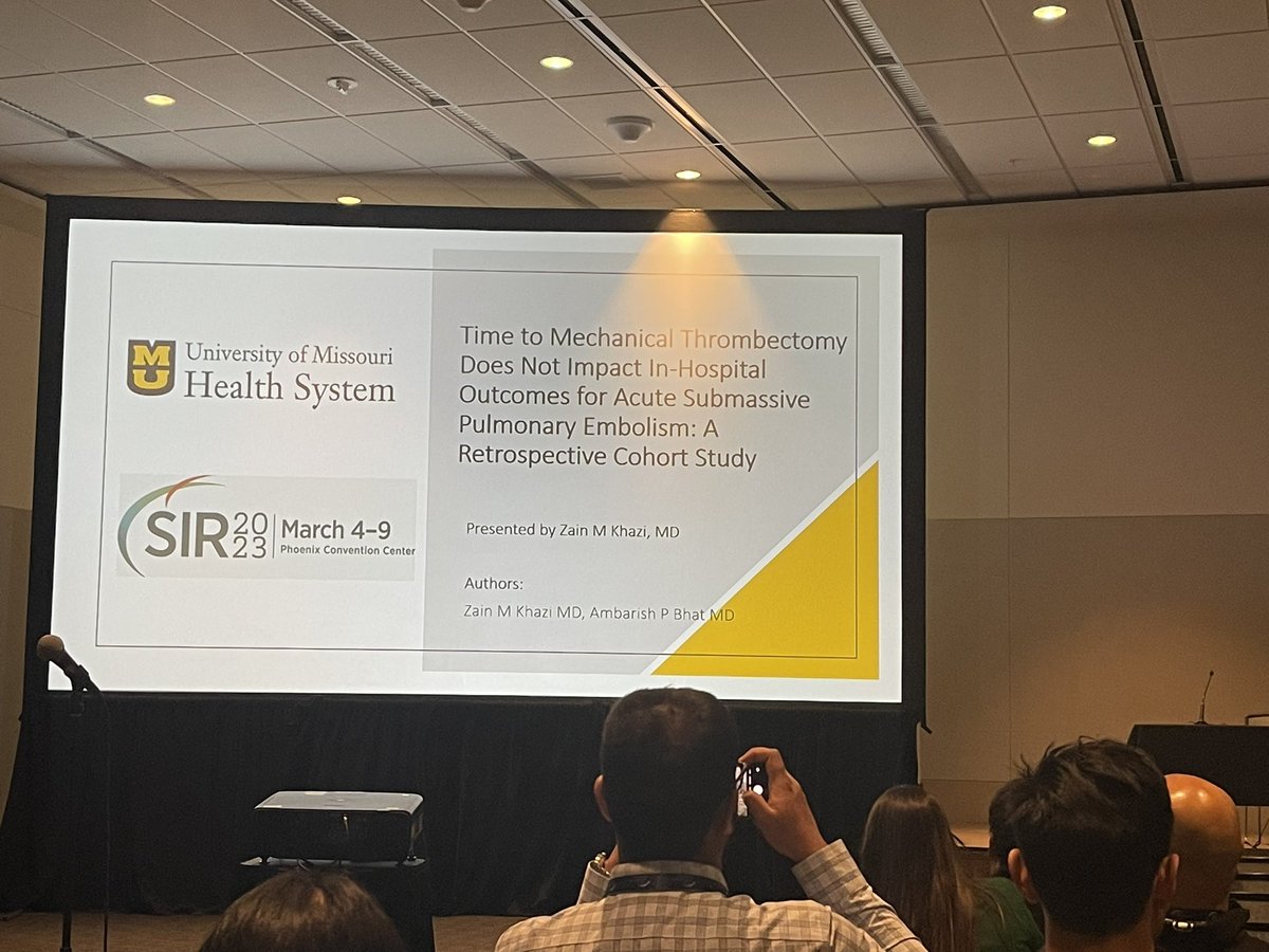 Time to mechanical thrombectomy does NOT impact in-hospital outcome @ZainKhazi_MD @bhat_ambarish @SIRspecialists @SIRRFS 
#SIR23PHX #SIR23