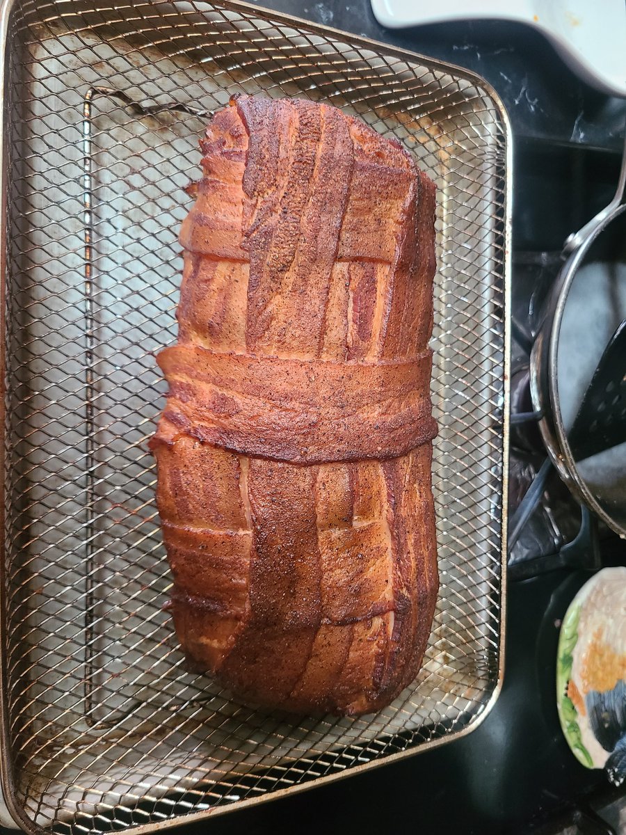 Hunts247's tweet image. Just came off the smoker, bacon wrapped Pork Loin. 225° 3.5hrs