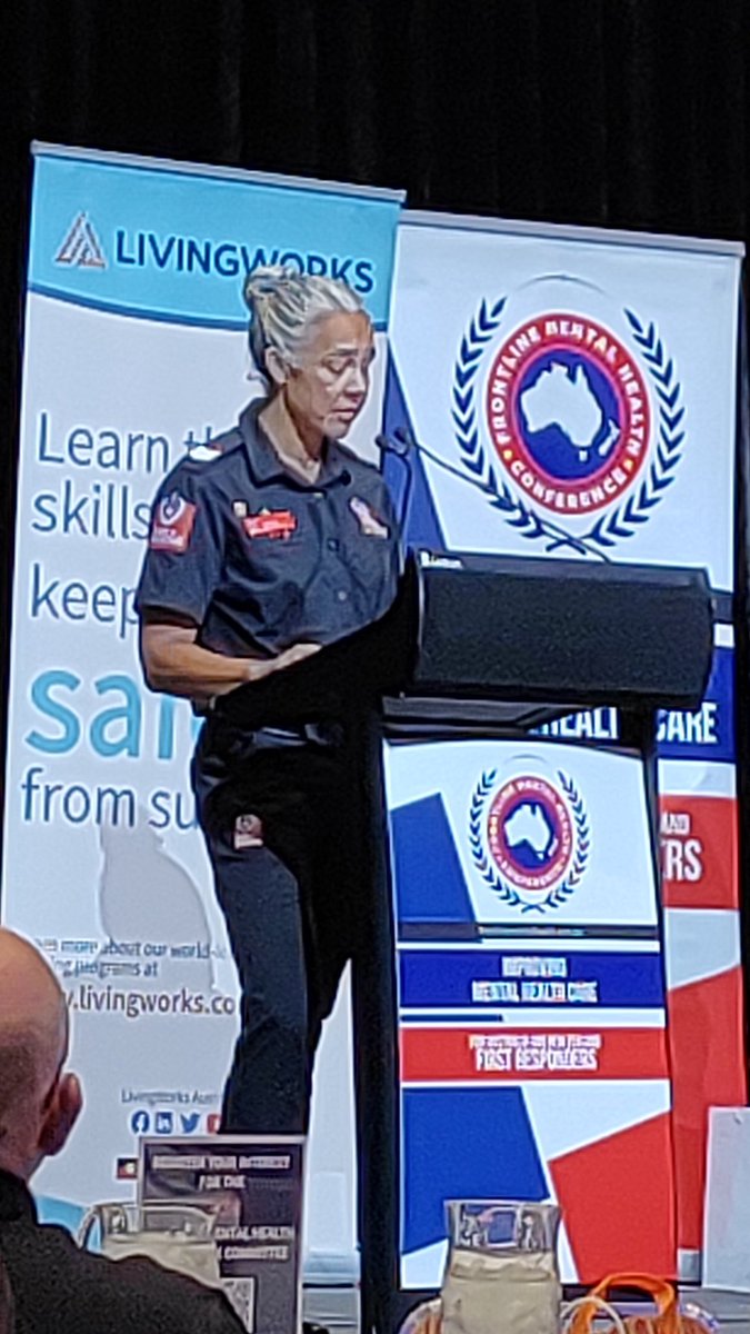 @Tarajlal acknowledges the service of first responders and their lived experience of mental health journeys. Especially acknowledged are those who we have lost from their service. #fmhc23 @anzmha