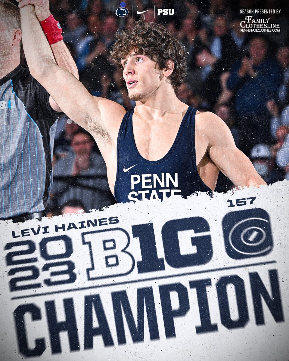LEVI HAINES ! BIG TEN CHAMPION //
True freshman with the 3-1 SV win over No.1 Robb of Nebraska! //
On to Tulsa!
#PSUwr