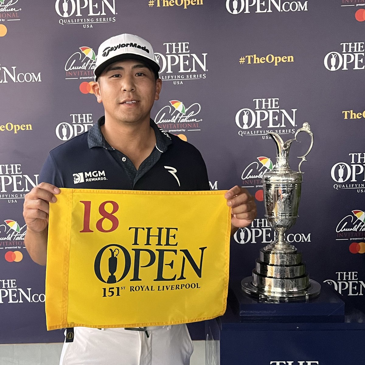 TheOpen's tweet photo. Congratulations to Kurt Kitayama, Harris English and Davis Riley for qualifying for The 151st Open!
The trio will be at @RLGCHoylake in July thanks to their excellent performances at the Arnold Palmer Invitational presented by Mastercard this week. https://t.co/PF7GQAtuvi