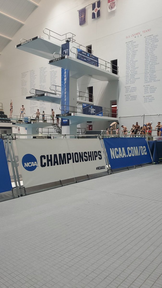 Hello from @IUPUI and @NCAASwimDive

Qualifying rounds start Tuesday with 1 and 3m springboard.

#championships
#d2msd
#phinsup

@CallDT
@bobberetta
@LeMuraLinda
@LeMoyneSWIMDIVE
@LeMoyneDolphins