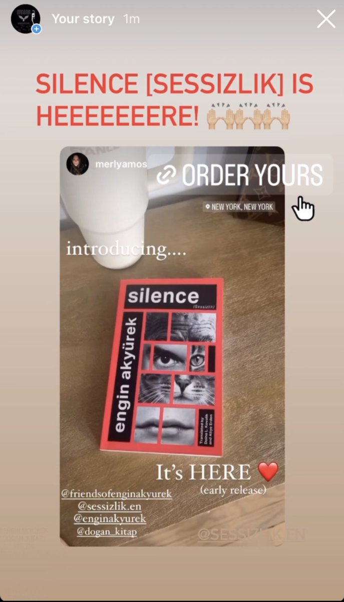 FriendsofEngin's tweet photo. Silence [Sessizlik] geldiiiiiii….

#EnginAkyürek #silencebookengin #sessizlik @dogankitap @Artistanbul1 @Darussafaka @merlyamos #FriendsofEngin https://t.co/n9XhijoUU9