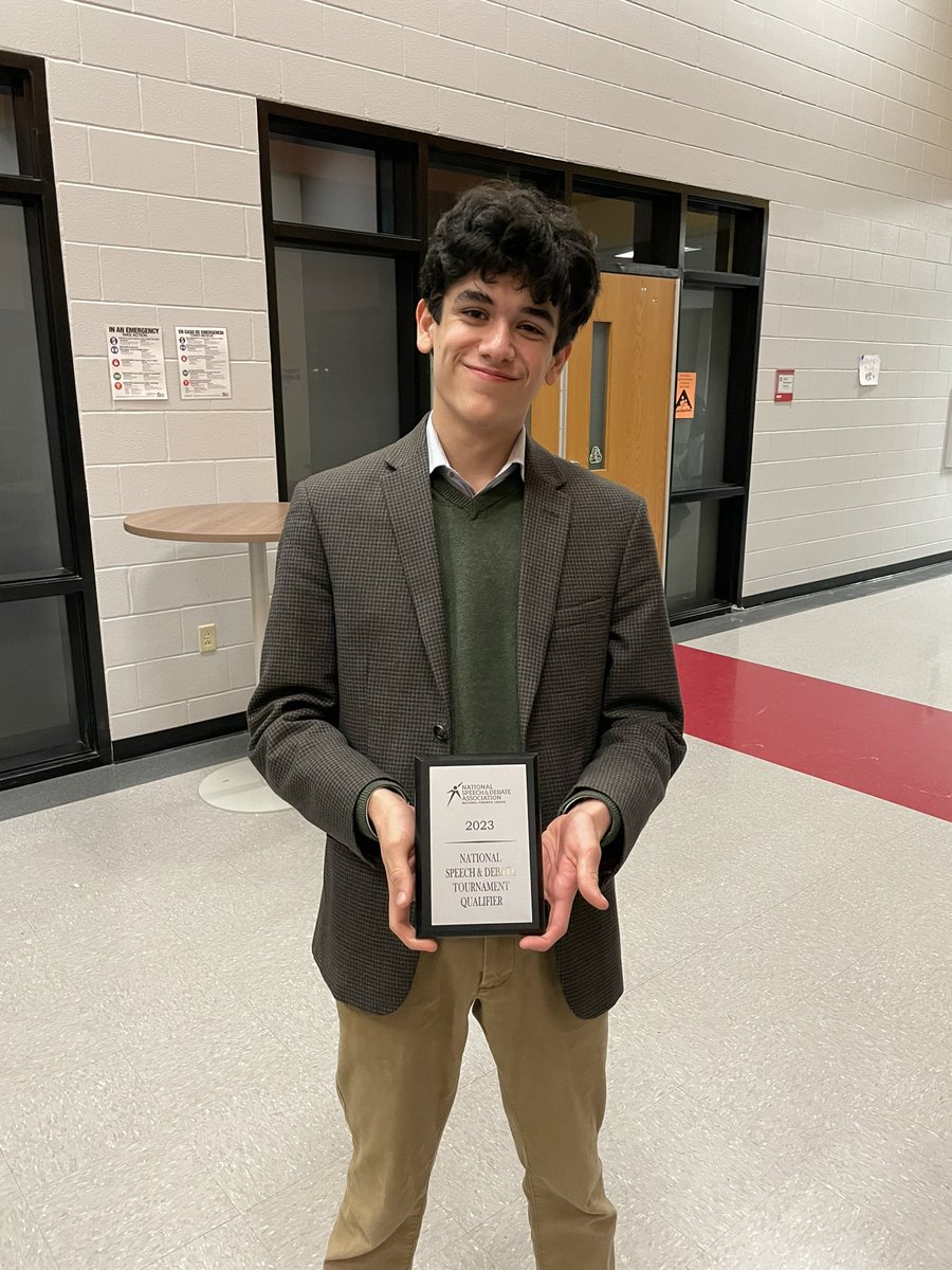 Our qualifiers include:

Jackson Berthelsen, Colton De Los Santos, and Alexander Seshan: World Schools Debate
Jake Broyles and Alicia Hernandez: Program Oral Interpretation
Sophie Chapo and Caitlyn Dorsey: Policy Debate.
